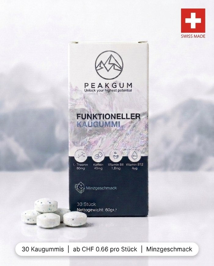 PEAKGUM Box mit 30 funktionellen Kaugummis